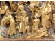 Panel carved bas-relief gilded dignitaries characters China XIX