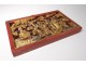 Panel carved bas-relief gilded dignitaries characters China XIX