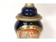 Porcelain oil lamp Paris bouquets flowers bronze Napoleon III nineteenth