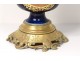 Porcelain oil lamp Paris bouquets flowers bronze Napoleon III nineteenth