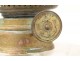 Porcelain oil lamp Paris bouquets flowers bronze Napoleon III nineteenth