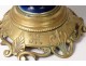 Porcelain oil lamp Paris bouquets flowers bronze Napoleon III nineteenth