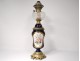 Porcelain oil lamp Paris bouquets flowers bronze Napoleon III nineteenth