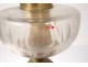 Porcelain oil lamp Paris bouquets flowers bronze Napoleon III nineteenth