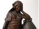 Bronze sculpture Dominique Alonzo young oriental woman at the fountain twentieth