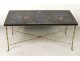 Coffee table Maison Baguès lacquer gilded bronze bamboo peonies birds twentieth