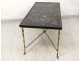 Coffee table Maison Baguès lacquer gilded bronze bamboo peonies birds twentieth