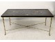 Coffee table Maison Baguès lacquer gilded bronze bamboo peonies birds twentieth