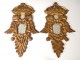 Pair mirrors carved wood gilded double-headed eagle crowned ice mirror nineteenth