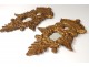 Pair mirrors carved wood gilded double-headed eagle crowned ice mirror nineteenth