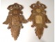Pair mirrors carved wood gilded double-headed eagle crowned ice mirror nineteenth