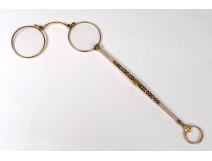 Glasses lorgnon binocle pomponne enamel Napoleon III lorgnette nineteenth century