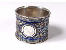 Russian solid silver cloisonné cloisonné enamel ring Moscow 67,48gr nineteenth