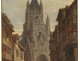 HSP painting Frédéric Legrip view Gothic church Saint Maclou Rouen nineteenth