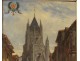 HSP painting Frédéric Legrip view Gothic church Saint Maclou Rouen nineteenth