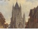HSP painting Frédéric Legrip view Gothic church Saint Maclou Rouen nineteenth