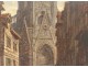 HSP painting Frédéric Legrip view Gothic church Saint Maclou Rouen nineteenth