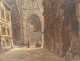 HSP painting Frédéric Legrip view Gothic church Saint Maclou Rouen nineteenth