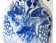 Large vase balustrade Chinese porcelain white-blue phoenix peacocks flowers nineteenth