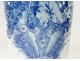 Large vase balustrade Chinese porcelain white-blue phoenix peacocks flowers nineteenth