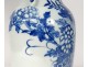 Large vase balustrade Chinese porcelain white-blue phoenix peacocks flowers nineteenth