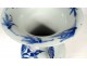 Large vase balustrade Chinese porcelain white-blue phoenix peacocks flowers nineteenth