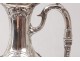 Pair sterling silver ewers crystal Minerva goldsmith Lefebre vine nineteenth