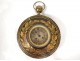 Pendulum round bullseye Charles X painted metal gilding oak clock nineteenth