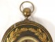 Pendulum round bullseye Charles X painted metal gilding oak clock nineteenth