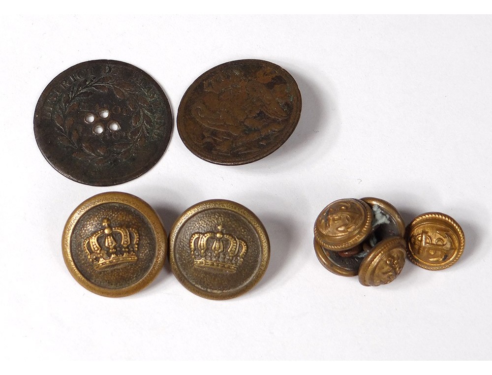 Lot De 10 Boutons Anciens En Métal Marine Argenté - 20 Mm - Neufs, Fabriqués En France