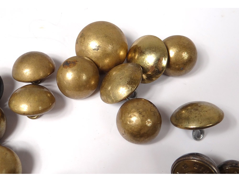 30 Antique Vintage Metal Buttons Lot2 1850-1950 