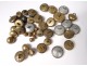 Lot 48 antique buttons brass metal Paris collection nineteenth century