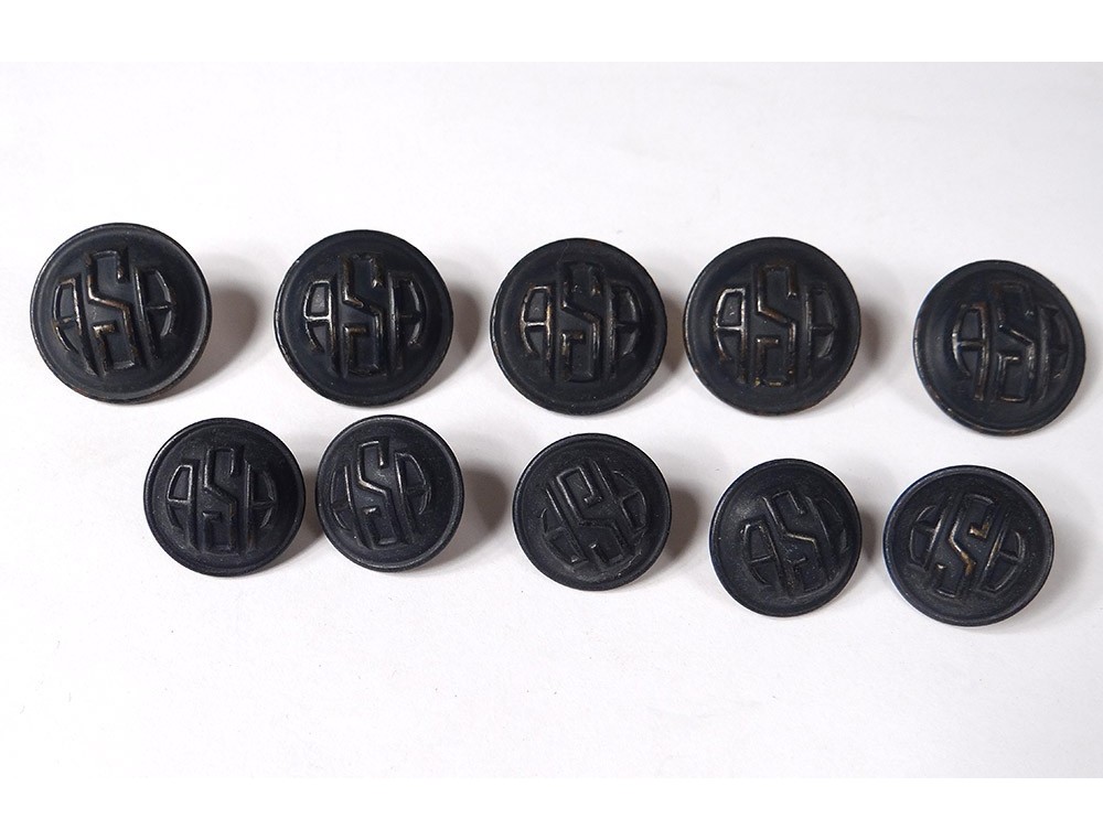 Lot De 6 Boutons Anciens Rouges En Métal Travaillé – Diamètre 1.8 Cm (18 Mm), Référence 5420, Occasion