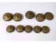 Lot 10 antique buttons livery hunt metal hunting collection ASA XIX