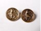 Pair small buttons hunting vénerie gilt metal deer collection XIXth century