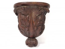 Console wall wood carved acanthus leaves woodwork nineteenth