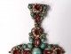 Bressan cross pendant emulsion bressans turquoise cabochons flowers nineteenth