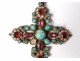 Bressan cross pendant emulsion bressans turquoise cabochons flowers nineteenth