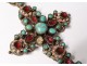 Bressan cross pendant emulsion bressans turquoise cabochons flowers nineteenth