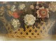 HST painting still life bouquet flowers basket gilt frame painting eighteenth