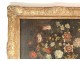 HST painting still life bouquet flowers basket gilt frame painting eighteenth