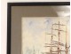 Watercolor Fourmaintraux-Winslow port Boulogne-sur-Mer three-masted boat twentieth