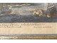 Watercolor engraving Mont Saint-Michel village abbey Aveline seventeenth boats