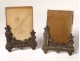 Pair picture frames brass silver chenets ribbons frame nineteenth century