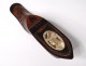 Snuffbox carved wood shoe marquetry brass nails Popular Art 19th