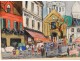 Watercolor gouache Lucien Genin market Paris Place du Tertre Montmartre twentieth