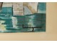 Watercolor gouache Lucien Genin Bridge Marie Ile Saint-Louis Seine Paris 20th