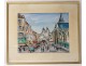 Watercolor gouache Lucien Genin church Saint-Médard rue Mouffetard Paris 20th