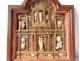 Table reliquary paperolle baroque altarpiece Virgin Saints martyrs XVII