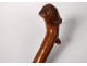 Carved Wood Cane Folk Art Napoleon III Constable Animals Elf Nineteenth